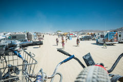 Burners biking on playa 2019 Burning Man 