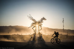Wings of Glory flying mechanical horse 2019 Burning Man Art installation 