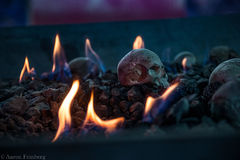 fire skull art installation 2019 Burning Man 