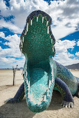 mosaic crocodile art installation 2019 Burning Man 