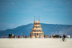 Mega Cake art installation on playa at Black Rock City 2019 Burning Man 