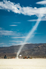 dust devil on playa at Black Rock City 2019 Burning Man 