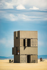 shipping container structure from Burning Man 2019 