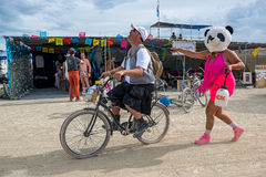 Burning Man burner bike on Black Rock City playa 