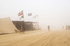 Burning Man dust storm on Black Rock City playa 