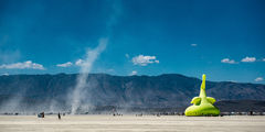 2019 Burning man art installation giant inflatable elephant Slonik