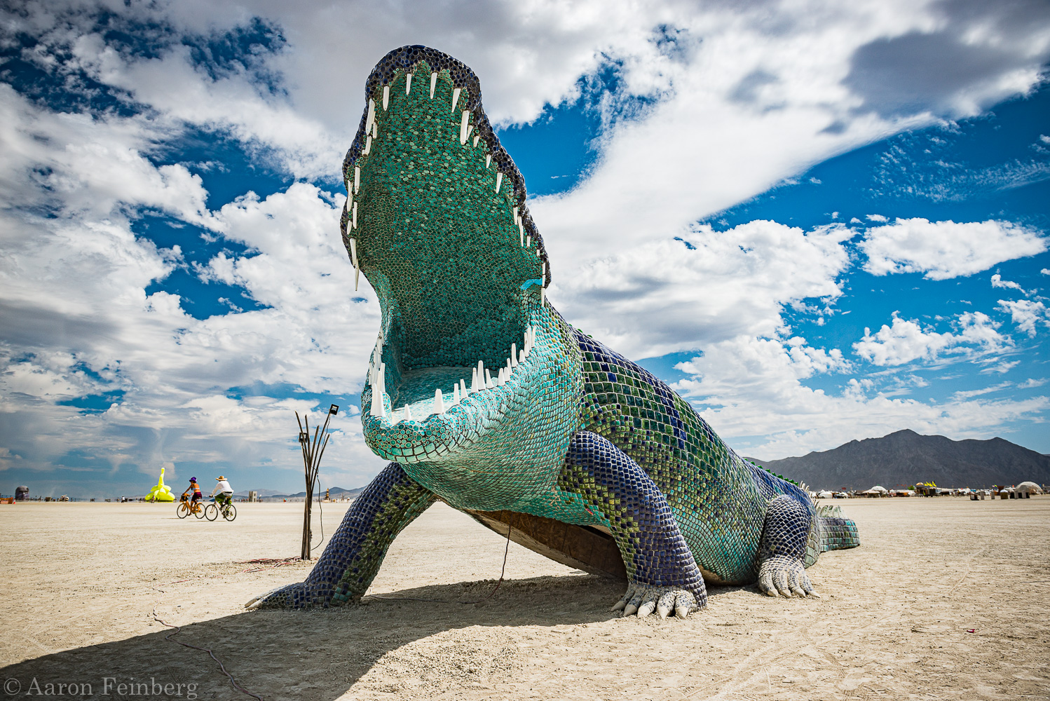 mosaic crocodile art installation 2019 Burning Man 