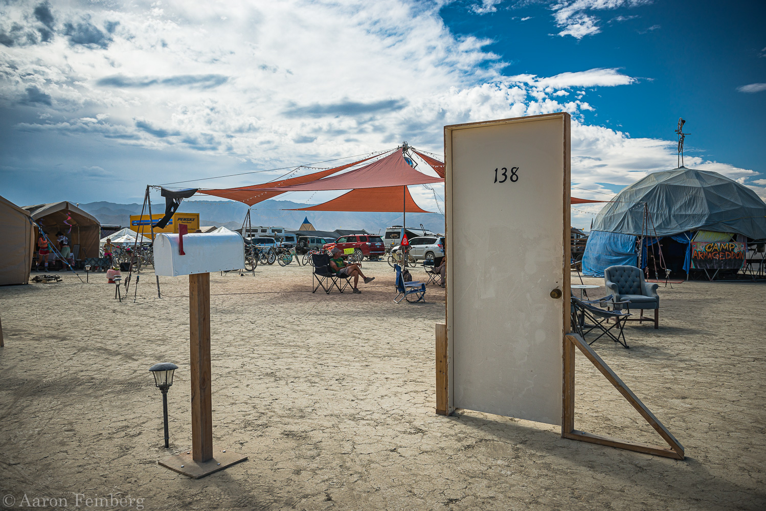 Burning Man camp on Black Rock City playa 